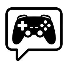 Ikona kontroSolid Icon of a Gamepad Controller in a Speech Bubble - Representing Gaming Communication or Chatlera w chmurce mowy.ai