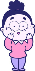 cartoon happy old woman