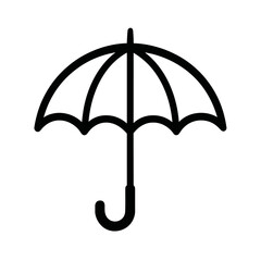 Outline Icon of an Open Umbrella - Representing Rain Protection and Weather