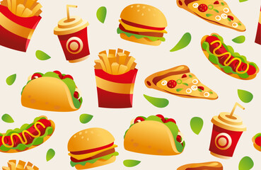 Food Vector Illustration Background Pattern Design Template