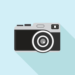 Digital camera for photo shoot and digital camera illustration with lens and colorful cameras and analogue camera with lens and body flash. vector illustration.