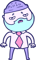 cartoon worried man with beard