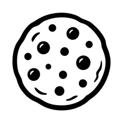 Classic Chocolate Chip Cookie Dessert Icon Vector Outline
