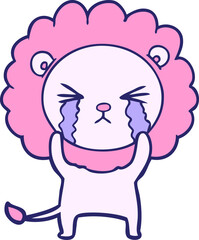 cartoon crying lion