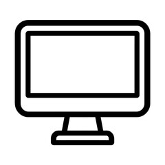 Basic Desktop Monitor Screen Outline Icon Vector Illustration