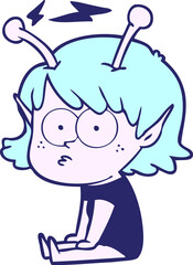 cartoon alien girl