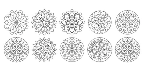Printable Mandala Coloring Pages Bundle Set for Kids and Adults