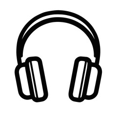 Simple Headphones Music and Audio Icon Vector Outline
