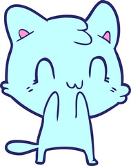 cartoon happy cat