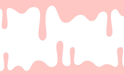 Dripping ice cream. sweet caramel flowing down. pink glaze dripping on white background. Pattern design for banner, poster, flyer, card, postcard, cover, brochure Vector illustration