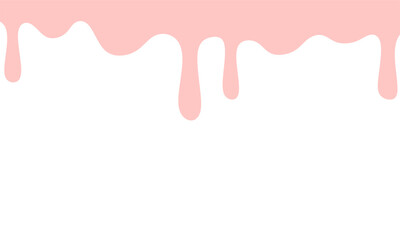 Dripping ice cream. sweet caramel flowing down. pink glaze dripping on white background. Pattern design for banner, poster, flyer, card, postcard, cover, brochure Vector illustration