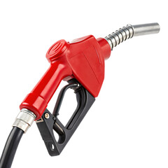 Red gas nozzle, isolated PNG transparent background