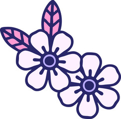 iconic tattoo style image of flowers