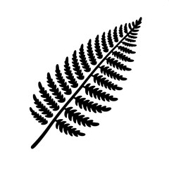 Black and White SVG of a Fern Leaf Icon