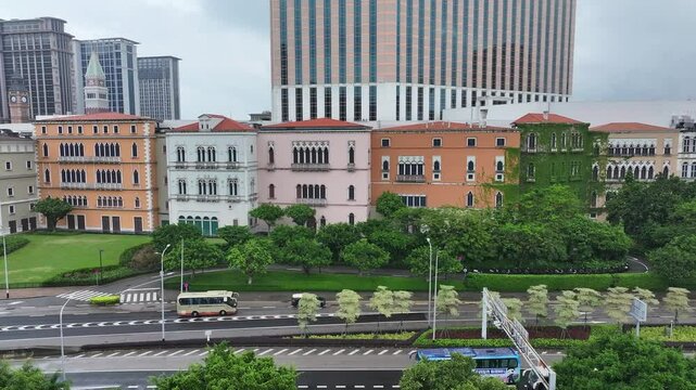 Aerial views of the Macau Cotai skyline