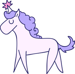 hand drawn quirky cartoon unicorn
