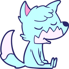 friendly cartoon sitting fox