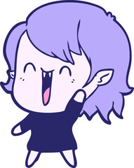 cute cartoon happy vampire girl
