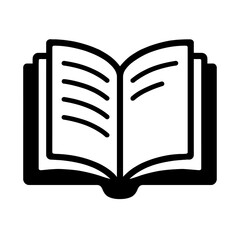 Simple Open Book Outline Icon - Representing Education, Reading, and Knowledge