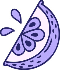iconic tattoo style image of a slice of lemon