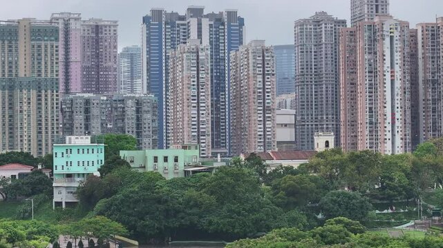 Aerial views of the Macau Cotai skyline