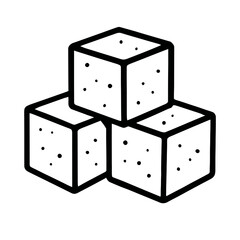 Sugar Cubes Outline Icon - Perfect for Sweeteners, Food Ingredients, and Bakery Designs