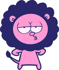 cartoon bored lion