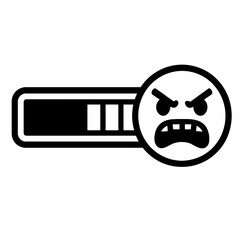 Angry Emoji with Loading Bar Progress Icon - Expressing Frustration, Error, or Slow Performance