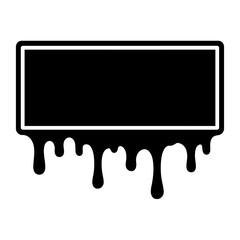 Dripping Paint or Liquid Frame Vector - Black Grunge Design for Street Art, Halloween, and Creative Projects