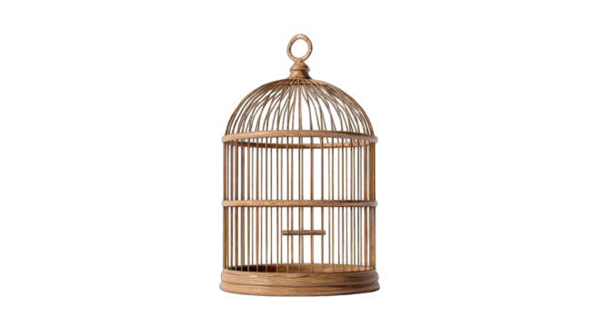 Empty wooden birdcage