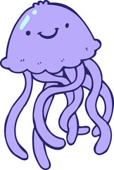cartoon happy jellyfish