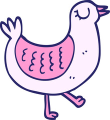 hand drawn doodle style cartoon bird