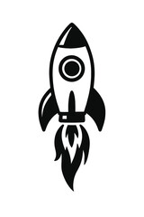 Simple Rocket Ship Launching with Flame - Progress Icon