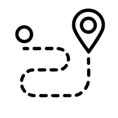 Dotted Line Path with Location Pin - Journey & Navigation Icon