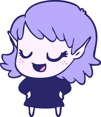 happy cartoon elf girl