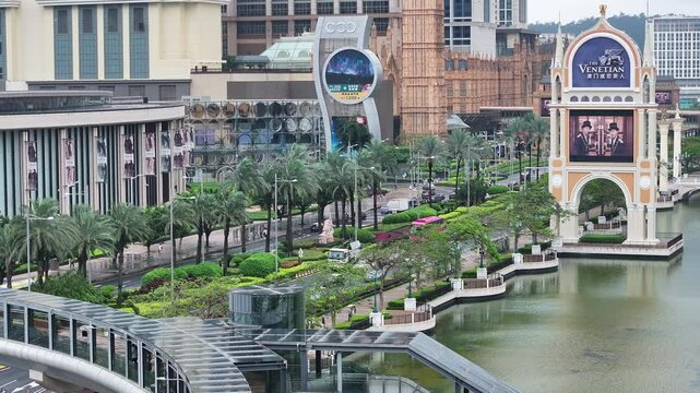 Aerial views of the Macau Cotai skyline