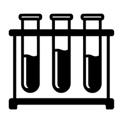 Three Test Tubes in a Rack - Laboratory Science Icon
