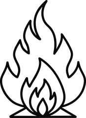 Flame Vector Line Art