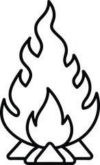 Flame Vector Line Art