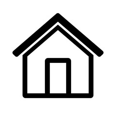 Simple House Home Outline Icon - Real Estate, Residence, and Building Symbol