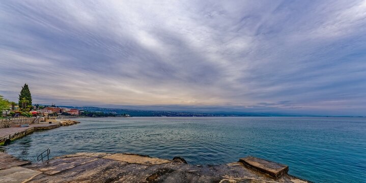sunrise over the sea, Lovran, croatia, europe, April 2025