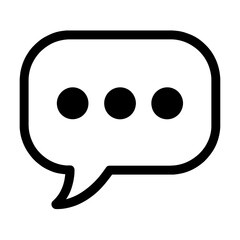 Chat Bubble with Ellipsis Dots Outline Icon - Typing, Message, and Communication Symbol