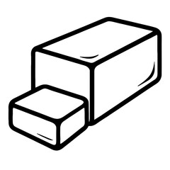 Butter Stick Outline Icon - Dairy Product and Cooking Ingredient Symbol