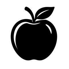 Apple Fruit with Leaf Outline Icon - Healthy Food and Fresh Produce Symbol