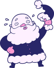 cartoon santa claus waving his hat