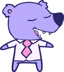 cartoon bear wearing shirt and tie