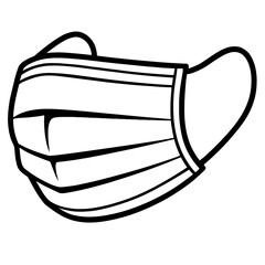 Surgical Medical Face Mask Outline Icon - Health, Protection, and Healthcare Symbol