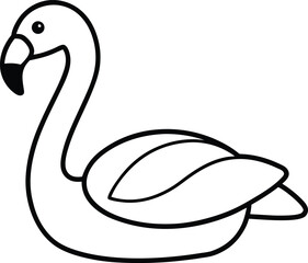 A drawing of a swan vector