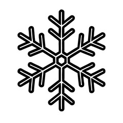 Basic Snowflake Outline Icon - Minimalist Symbol for Winter and Frost