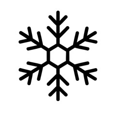 Simple Snowflake Outline Icon - Winter Season and Cold Weather Symbol